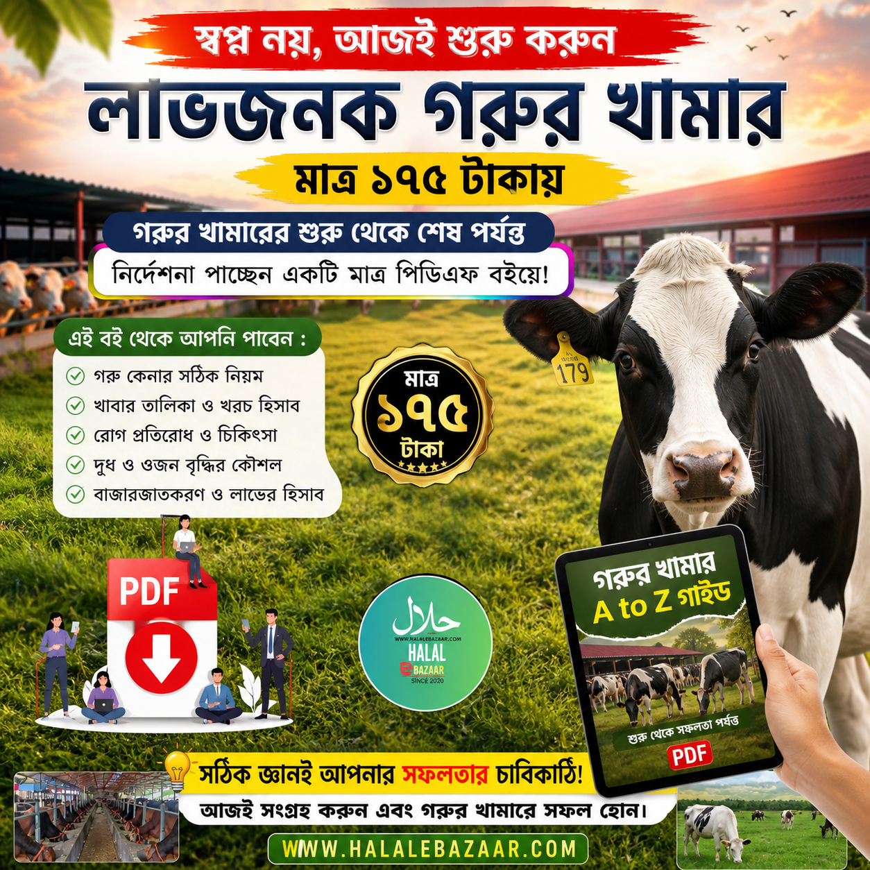 মাত্র ১৭৫ টাকায় গরুর ফার্মিংয়ে সফলতার গাইড 👉